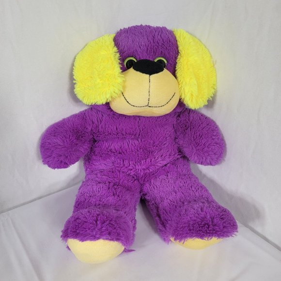 Kellytoy Purple Dog Plush With Yellow Ears 18" Toy - Picture 1 of 9